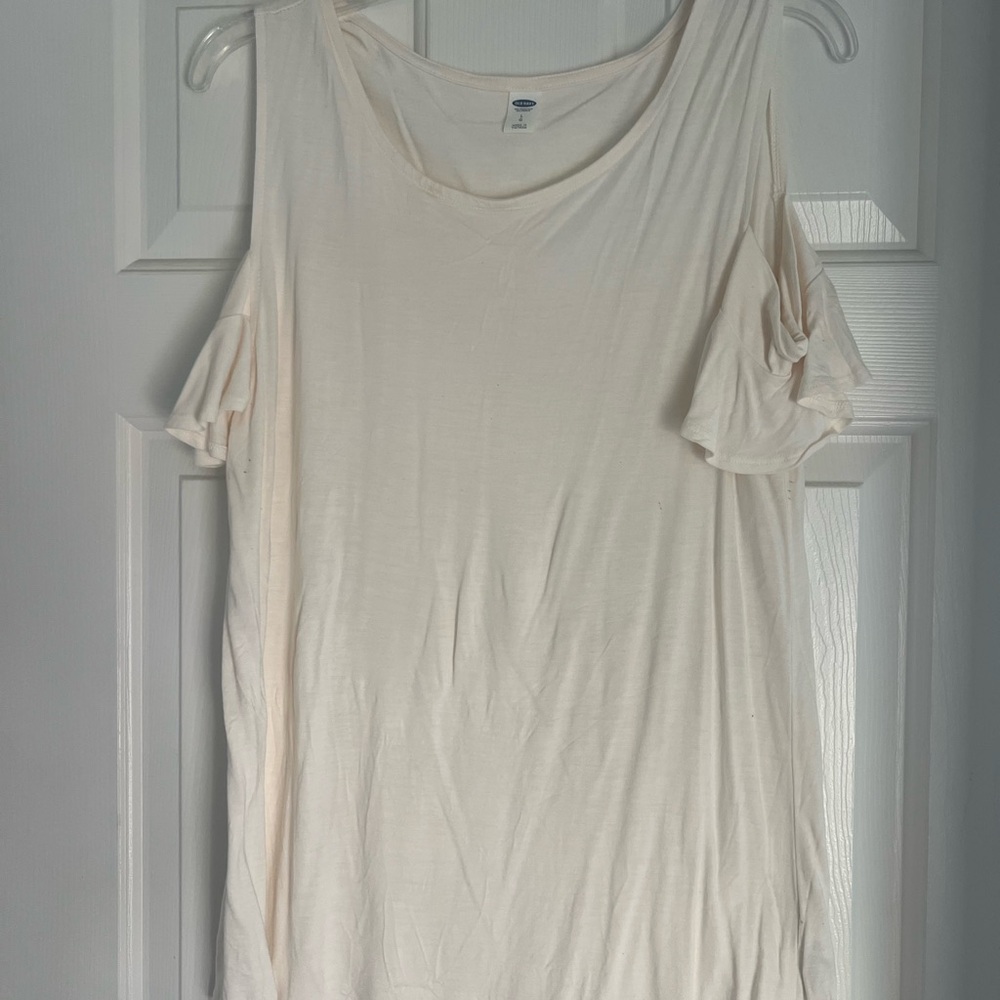 Old Navy Cream Cold Shoulder Blouse
